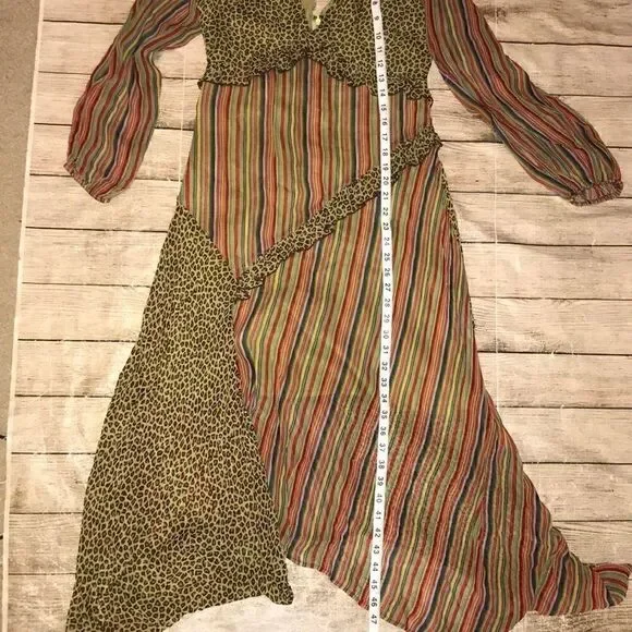 Anthro | Bl-nk Cheetah, Rainbow Striped Dress - Picture 7 of 7